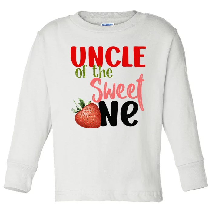 Uncle The Sweet One Strawberry Birthday Family Party Toddler Long Sleeve Shirt