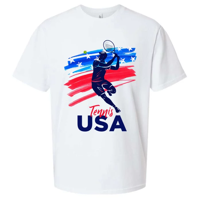 Usa Tennis Support The T.E.A.M. U.S.A Tennis Lover Sueded Cloud Jersey T-Shirt