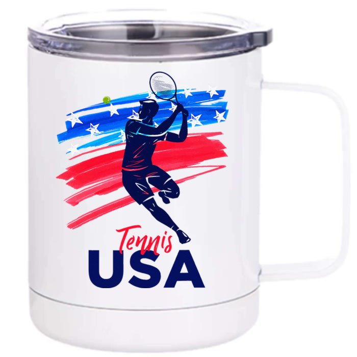 Usa Tennis Support The T.E.A.M. U.S.A Tennis Lover 12 oz Stainless Steel Tumbler Cup