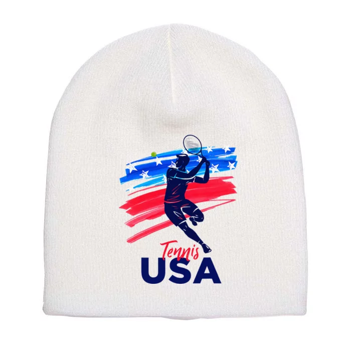 Usa Tennis Support The T.E.A.M. U.S.A Tennis Lover Short Acrylic Beanie