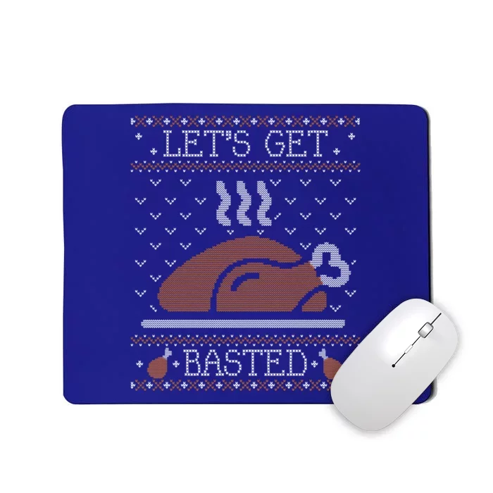 Ugly Thanksgiving Sweater Funny Lets Get Basted Great Gift Great Gift Mousepad