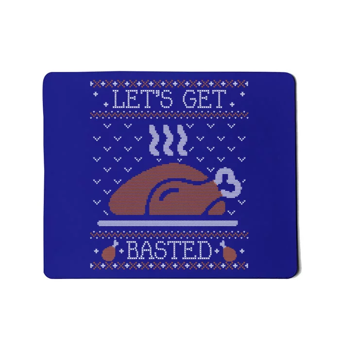 Ugly Thanksgiving Sweater Funny Lets Get Basted Great Gift Great Gift Mousepad