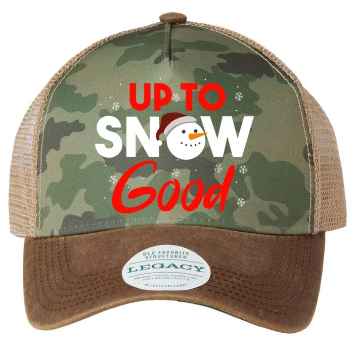 Up To Snow Good Snowman Christmas Funny Gift Legacy Tie Dye Trucker Hat