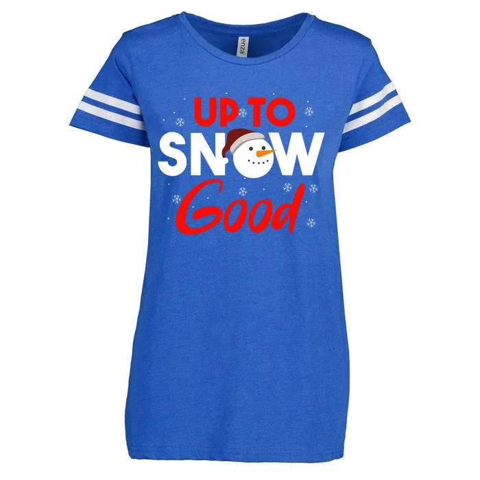 Up To Snow Good Snowman Christmas Funny Gift Enza Ladies Jersey Football T-Shirt