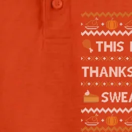 Ugly Thanksgiving Sweater Funny This Is My Great Gift Great Gift Dry Zone Grid Performance Polo