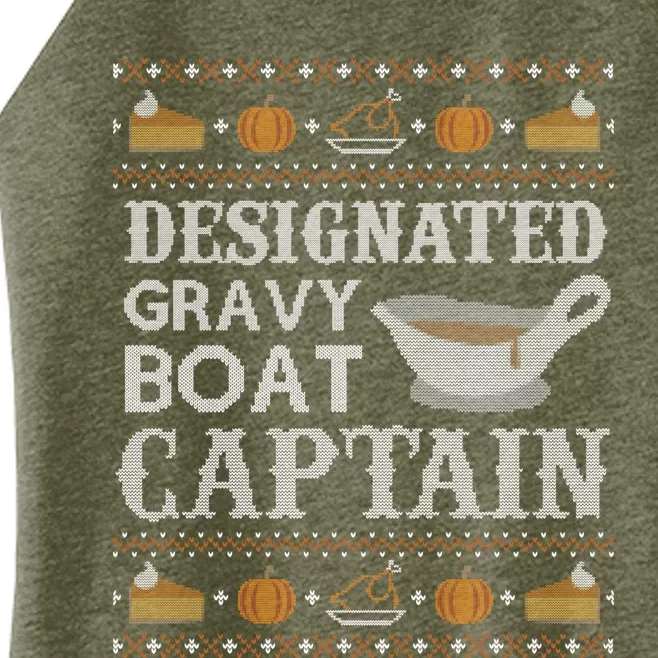 Ugly Thanksgiving Sweater Gravy Boat Captain Gift Women’s Perfect Tri Rocker Tank