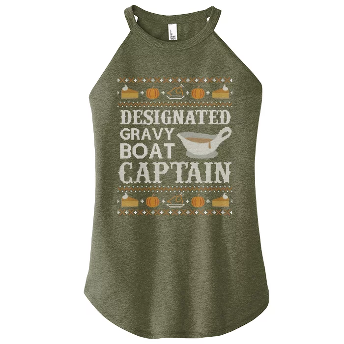 Ugly Thanksgiving Sweater Gravy Boat Captain Gift Women’s Perfect Tri Rocker Tank