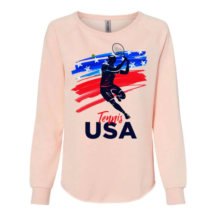 Usa Tennis Support The T.E.A.M U.S.A Tennis Lover Womens California Wash Sweatshirt