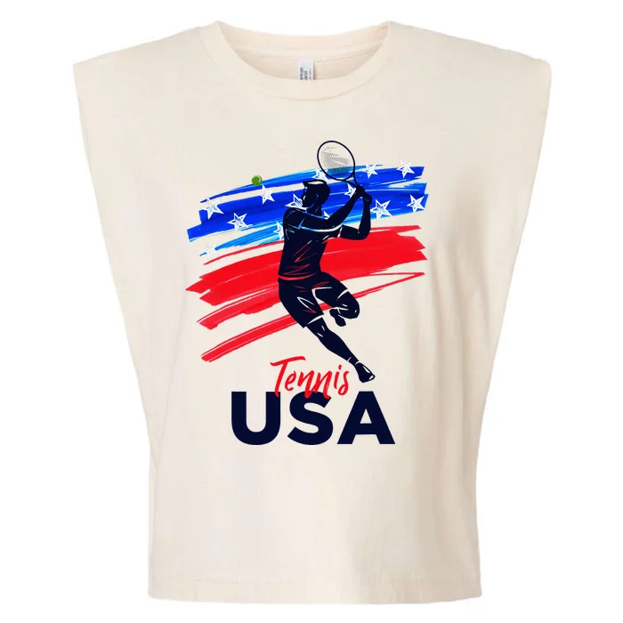 Usa Tennis Support The T.E.A.M U.S.A Tennis Lover Garment-Dyed Women's Muscle Tee