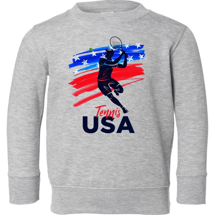 Usa Tennis Support The T.E.A.M U.S.A Tennis Lover Toddler Sweatshirt