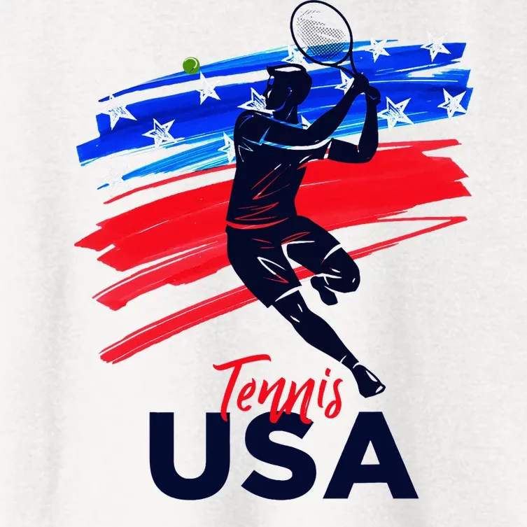 Usa Tennis Support The T.E.A.M U.S.A Tennis Lover Women's Crop Top Tee