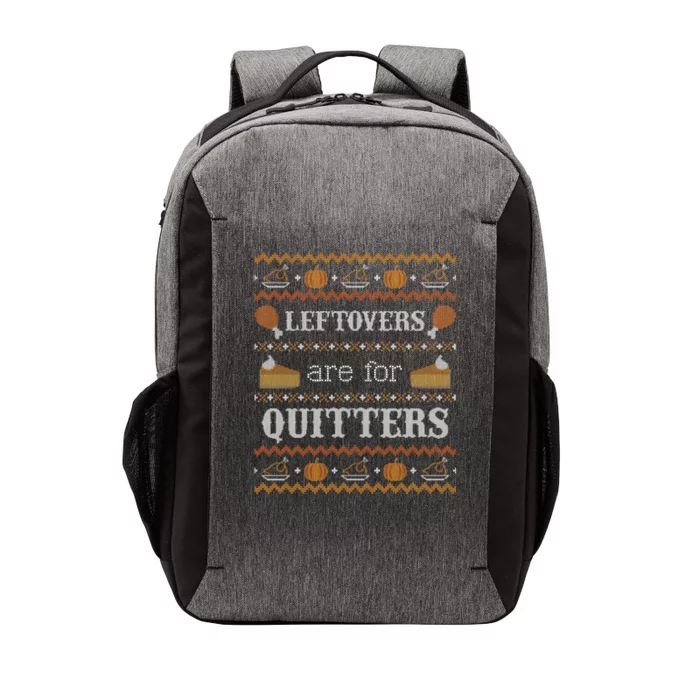 Ugly Thanksgiving Sweater Leftovers For Quitters Gift Vector Backpack