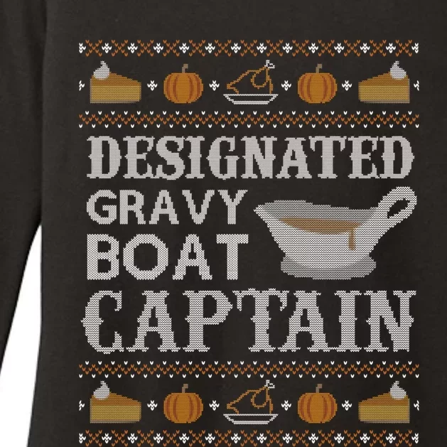 Ugly Thanksgiving Sweater Gravy Boat Captain Funny Gift Funny Gift Womens CVC Long Sleeve Shirt