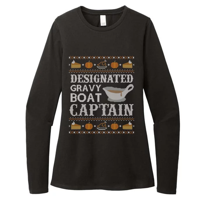 Ugly Thanksgiving Sweater Gravy Boat Captain Funny Gift Funny Gift Womens CVC Long Sleeve Shirt