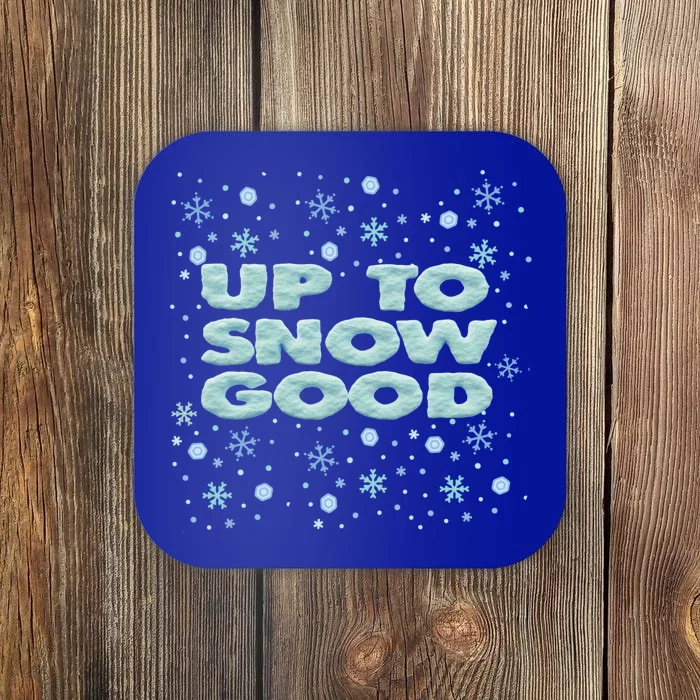 Up To Snow Good Funny Christmas Snowflake Design Gift Coaster