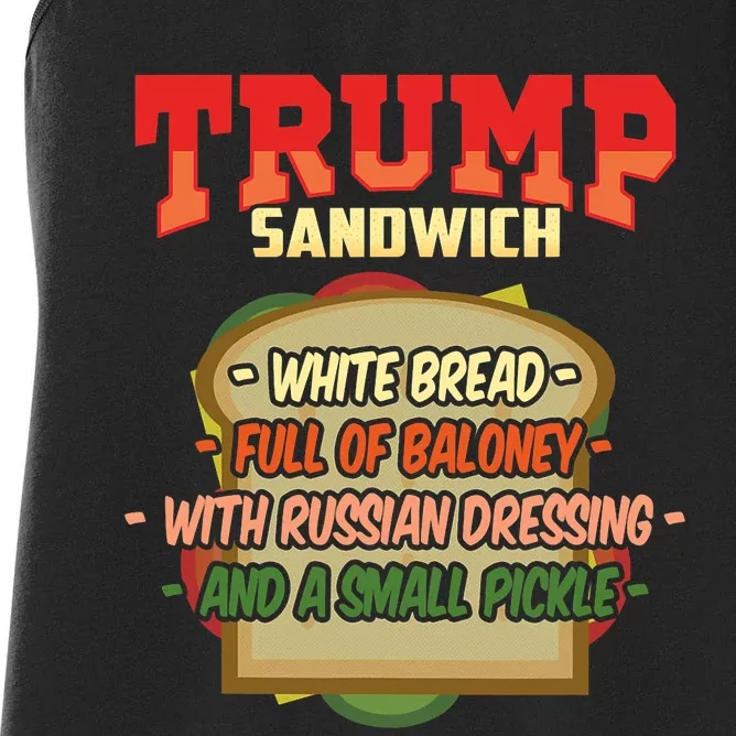 Ugly Trump Sandwich With Russian Dressing On Top Women's Racerback Tank