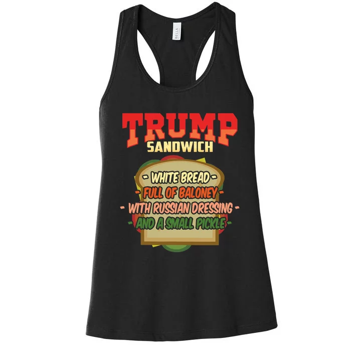 Ugly Trump Sandwich With Russian Dressing On Top Women's Racerback Tank