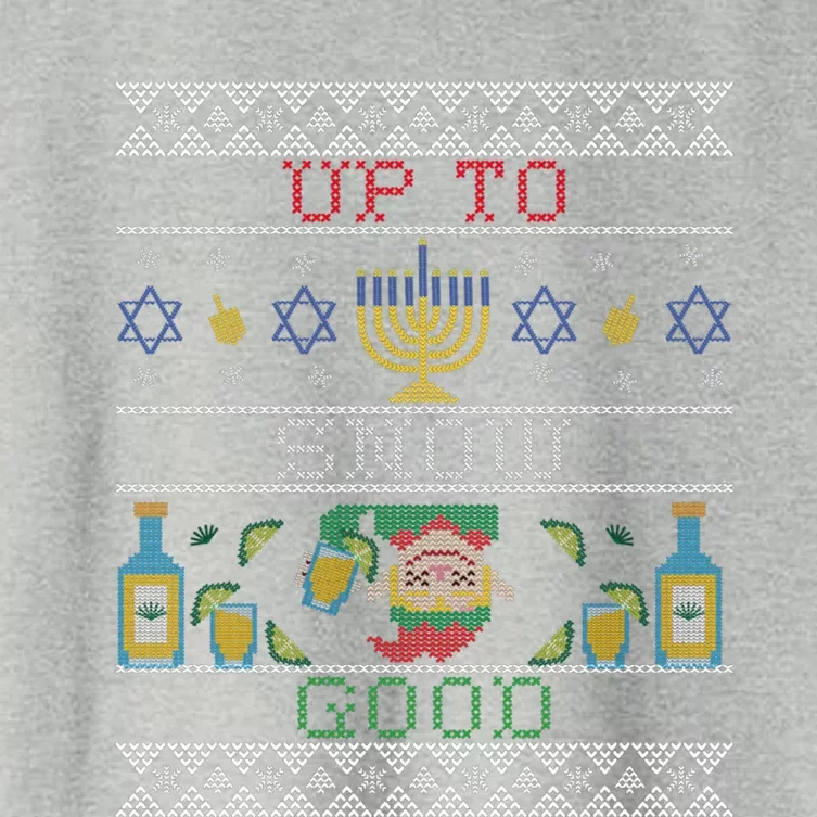 Up To Snow Good Funny Ugly Christmas Sweater Style Graphic Gift Women's Crop Top Tee