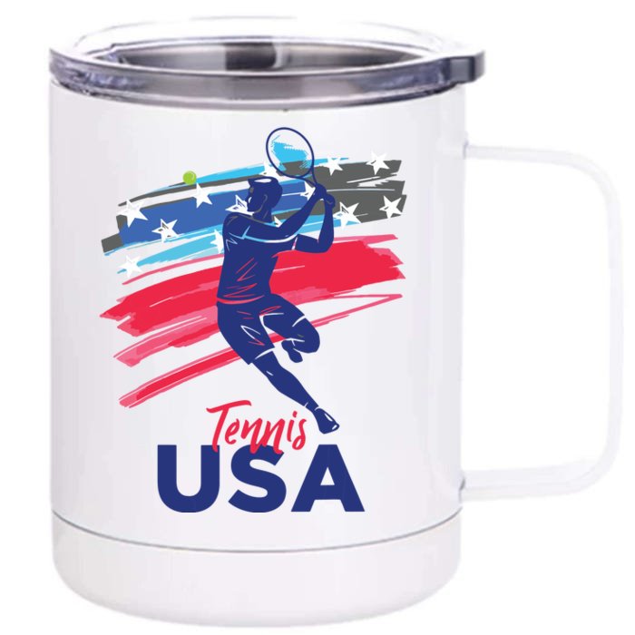 USA Tennis Support The Team Shirts USA Tennis Lover Front & Back 12oz Stainless Steel Tumbler Cup