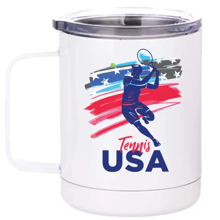 USA Tennis Support The Team Shirts USA Tennis Lover Front & Back 12oz Stainless Steel Tumbler Cup