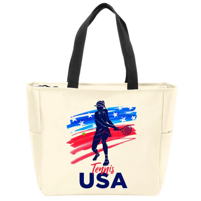 Usa Tennis Support The Team U.S.A Tennis Lover Zip Tote Bag