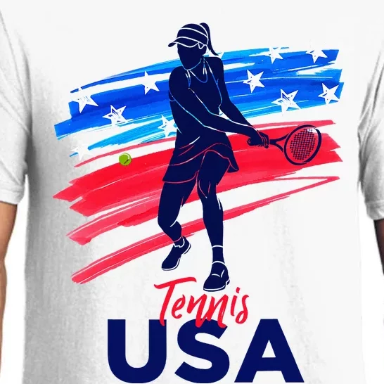 Usa Tennis Support The Team U.S.A Tennis Lover Pajama Set