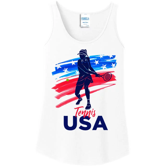 Usa Tennis Support The Team U.S.A Tennis Lover Ladies Essential Tank