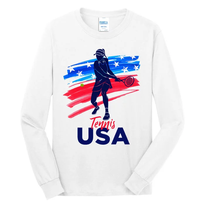 Usa Tennis Support The Team U.S.A Tennis Lover Tall Long Sleeve T-Shirt