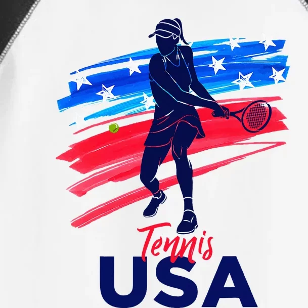 Usa Tennis Support The Team U.S.A Tennis Lover Toddler Fine Jersey T-Shirt