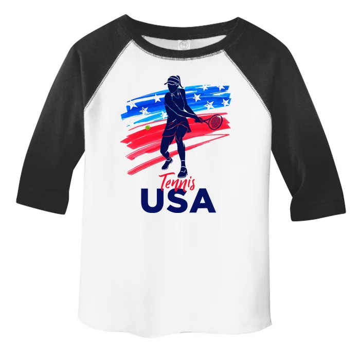 Usa Tennis Support The Team U.S.A Tennis Lover Toddler Fine Jersey T-Shirt