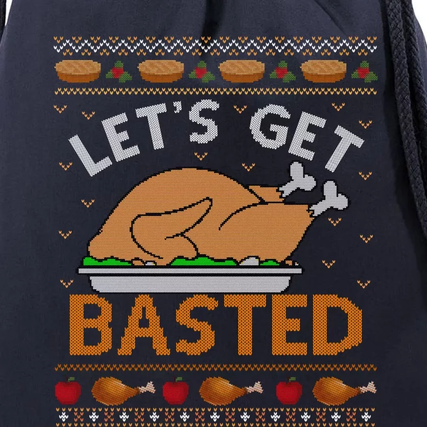 Ugly Thanksgiving Sweater Funny Basted Turkey Gift Drawstring Bag