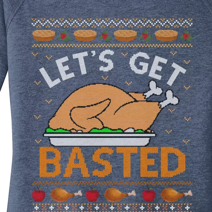 Ugly Thanksgiving Sweater Funny Basted Turkey Gift Women's Perfect Tri Tunic Long Sleeve Shirt