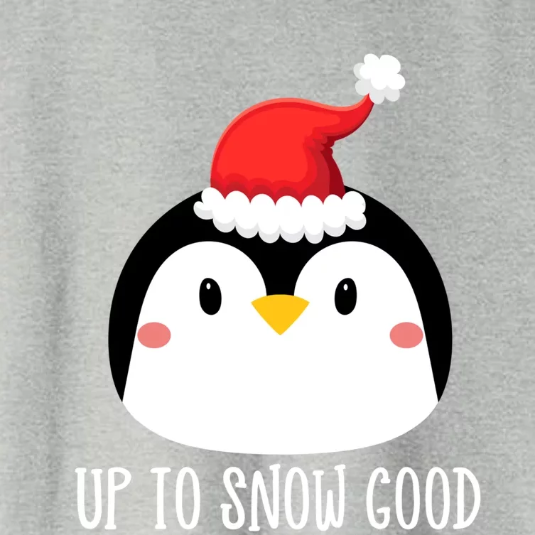 Up To Snow Good Penguin Face Santa Cute Penguin Christmas Cute Gift Women's Crop Top Tee