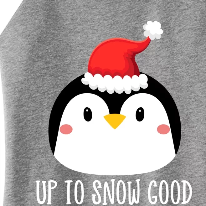 Up To Snow Good Penguin Face Santa Cute Penguin Christmas Cute Gift Women’s Perfect Tri Rocker Tank