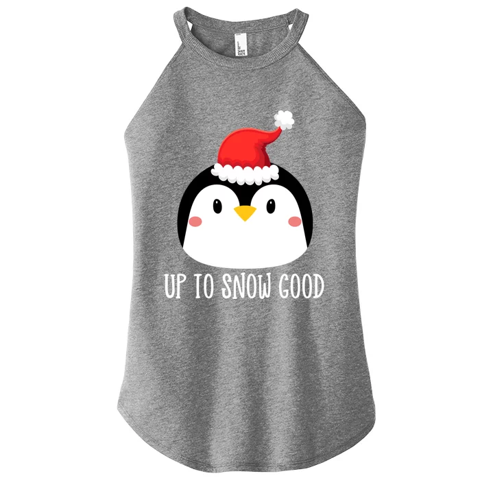 Up To Snow Good Penguin Face Santa Cute Penguin Christmas Cute Gift Women’s Perfect Tri Rocker Tank