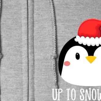 Up To Snow Good Penguin Face Santa Cute Penguin Christmas Cute Gift Full Zip Hoodie