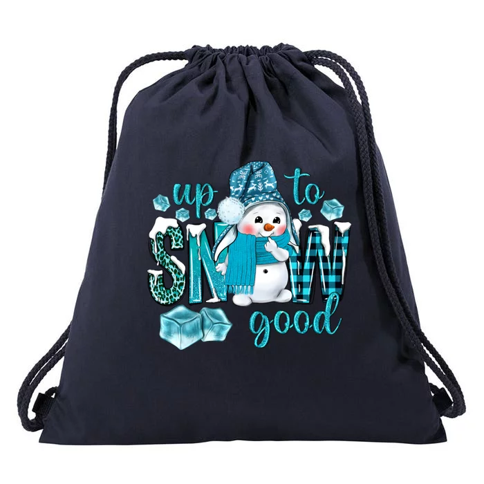 Up To Snow Good Snow Christmas Winter Blue Snow Gift Drawstring Bag