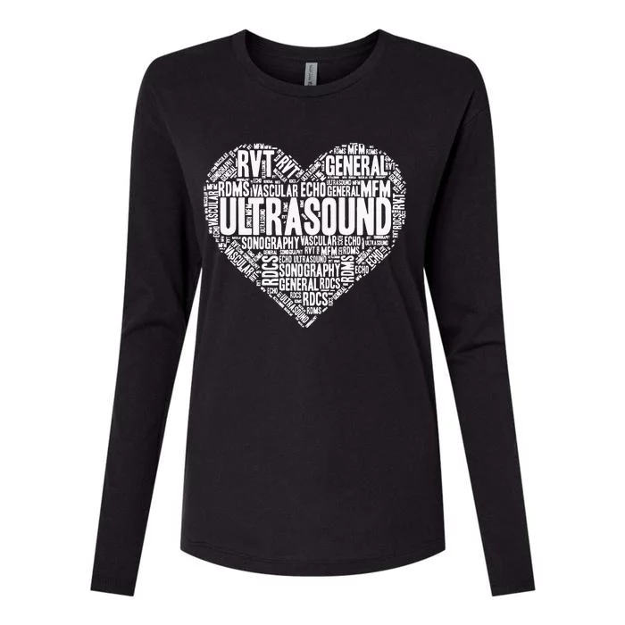 Ultrasound Tech Sonographer Radiology Sonography Heart 2 Womens Cotton Relaxed Long Sleeve T-Shirt