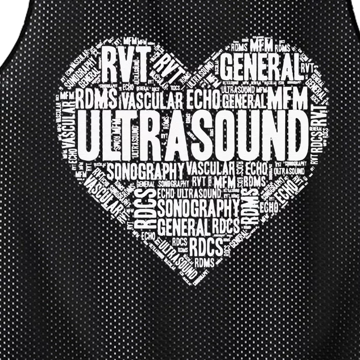 Ultrasound Tech Sonographer Radiology Sonography Heart 2 Mesh Reversible Basketball Jersey Tank