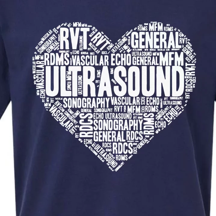 Ultrasound Tech Sonographer Radiology Sonography Heart 2 Sueded Cloud Jersey T-Shirt