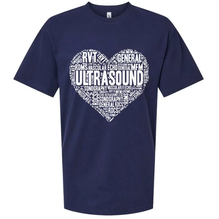 Ultrasound Tech Sonographer Radiology Sonography Heart 2 Sueded Cloud Jersey T-Shirt