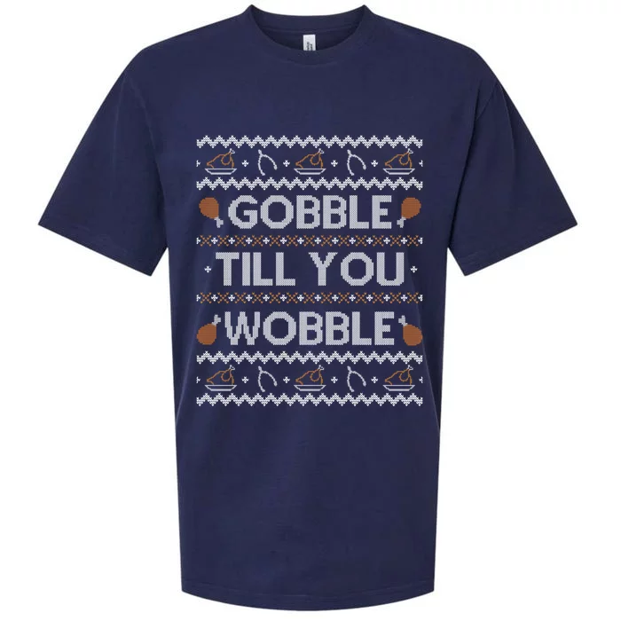 Ugly Thanksgiving Sweater Funny Gobble Wobble Funny Gift Funny Gift Sueded Cloud Jersey T-Shirt