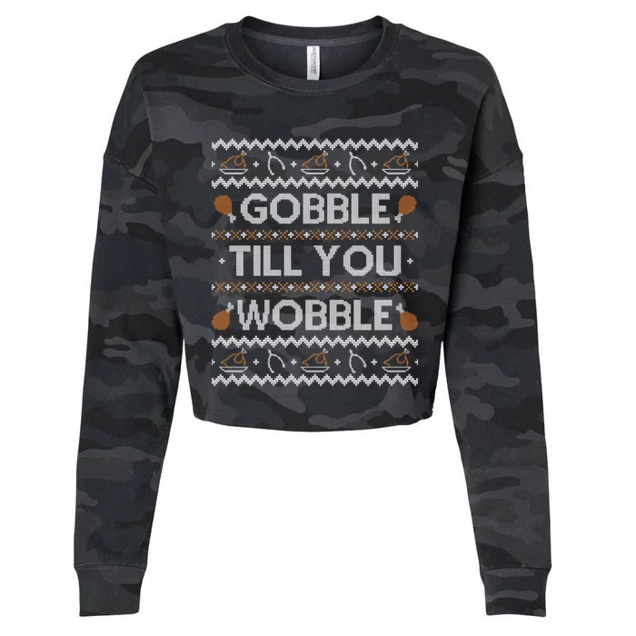 Ugly Thanksgiving Sweater Funny Gobble Wobble Sweatshirt Cropped Pullover Crew