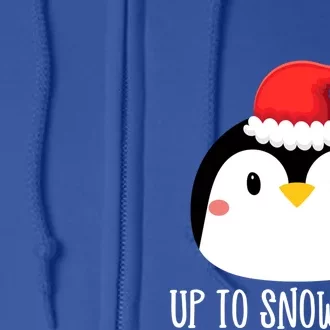 Up To Snow Good Penguin Face Santa Cute Penguin Christmas Cute Gift Full Zip Hoodie