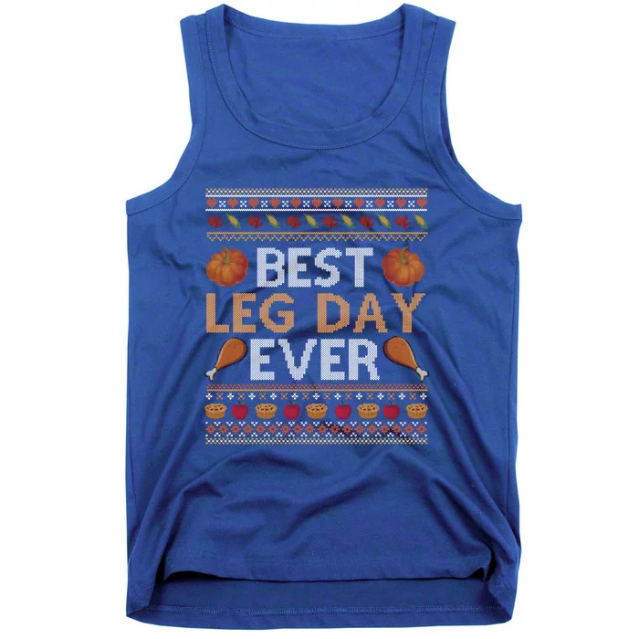 Ugly Thanksgiving Sweater Funny Leg Day Turkey Cool Gift Tank Top