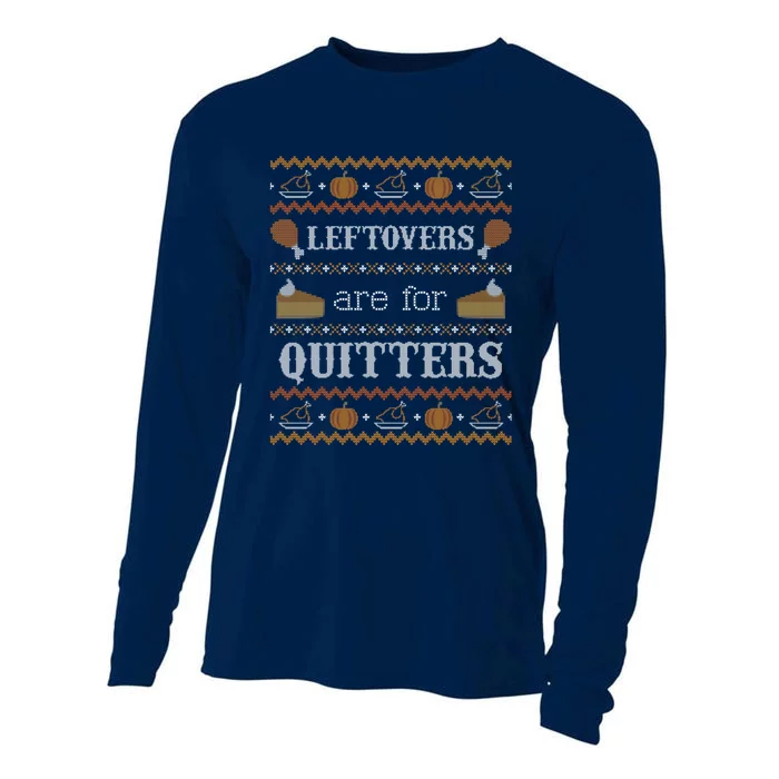 Ugly Thanksgiving Sweater Leftovers for Quitters Sweatshirt Cooling Performance Long Sleeve Crew