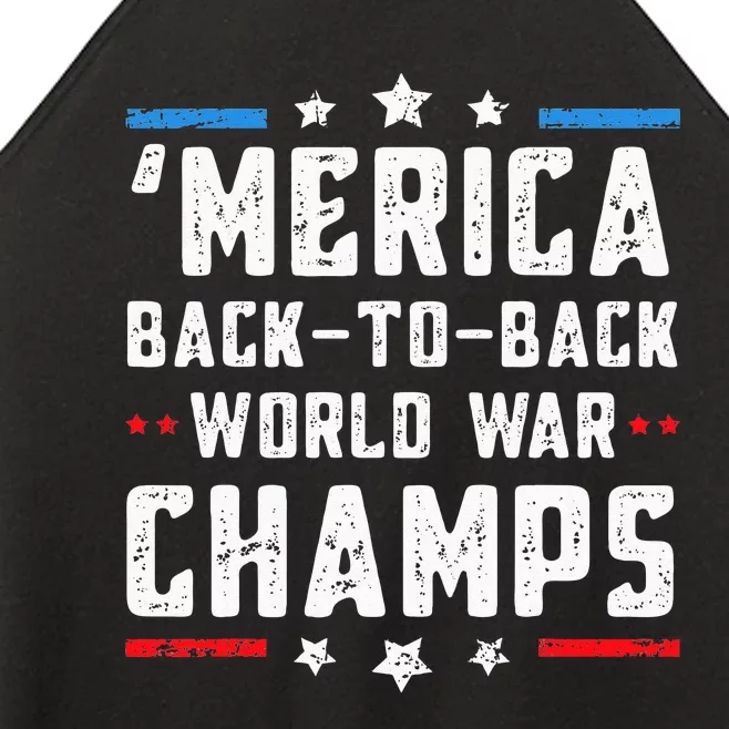 Undefeated Two Time World War Champs 4th Of July Patriotic Women’s Perfect Tri Rocker Tank