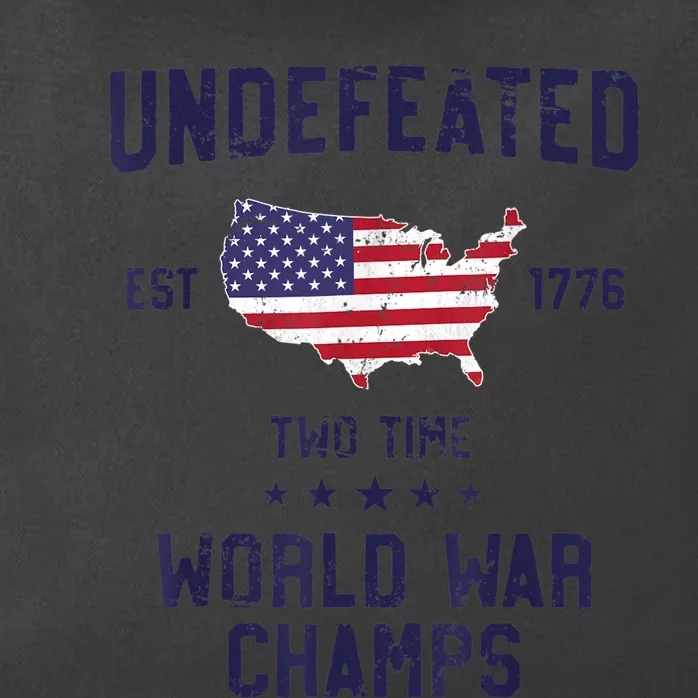 Undefeated Two Time World War Champs 4th of July Zip Tote Bag