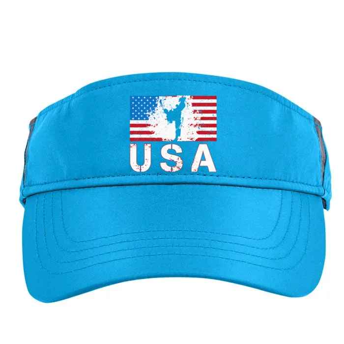 Usa Taekwondo Team American Flag Us Martial Adult Drive Performance Visor