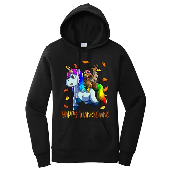 Unicorn Thanksgiving  Unicorn Turkey Women's Pullover Hoodie